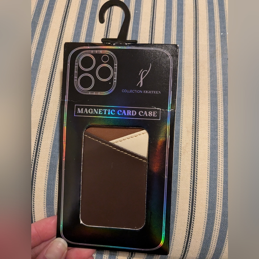 2 For $5! NIP! Vegan Leather Magnetic Phone Card Case